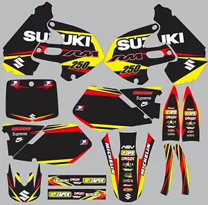 Decals for Suzuki RM250 RM 250 GRAPHICS 1999-2000 Red Yellow - Foto 1 di 1