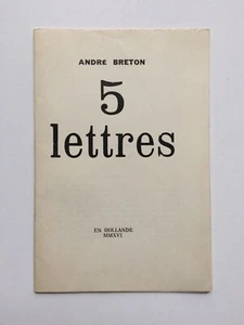 "André BRETON : 5 Lettres" apocryphes par Marcel MARIËN à Magritte Nougé Goemens - Picture 1 of 1