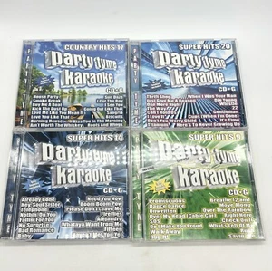 Party Tyme Karaoke CD lot 4 Super Hits 9 14 20 & Country Hits 17 65 Pop Songs - Imagen 1 de 16