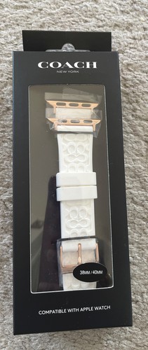 Cinturino Coach Gomma Bianca Apple Watch 38mm 40mm Compatibile con Apple Watch