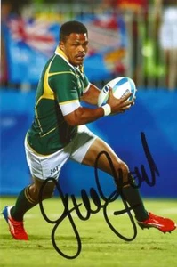 SOUTH AFRICA & WASPS RUGBY: JUAN DE JONGH SIGNED 6x4 ACTION PHOTO+COA - Picture 1 of 1