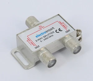 2 Way Cable TV / Broadband / Modem F Splitter for Digital Freeview Virgin Media - Picture 1 of 1