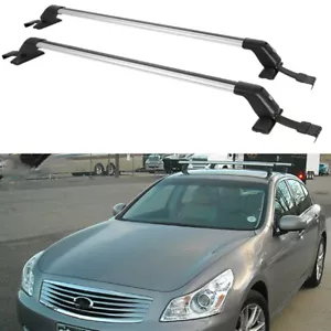 Chrome 43.3" Roof Rack Cross Bar Cargo Carrier &Lock For Infiniti G37 G35 - Picture 1 of 12