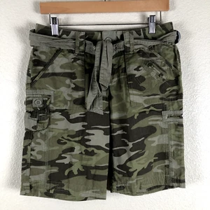 G&M Genesis Short 5 Green Camo Print Cargo Y2K Y2K Aesthetic Gorpcore Streetwear - Picture 1 of 19