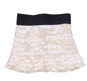 Flowers By Zoe toddler girls white ruffle black banded mini skirt size 4T