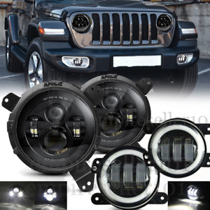 Combo LED Headlights + Fog Lights Kit 2018-2023 For Jeep Wrangler JL Gladiator