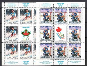 Yugoslavia 1988 Winter Olympic Games Cagliari Mi#2264-2265 Minisheet ** - Picture 1 of 1