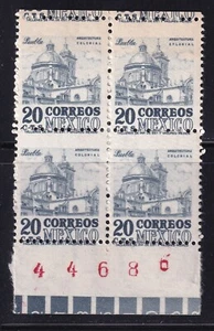 ubz58 México 1954 Catedral de Puebla Sc#878 impresión error perforación desplazado - Imagen 1 de 1