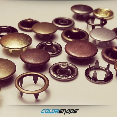 Brass Snaps • Press Snap • Press Snap Button • Antique | Silver | Black | Bronze - Image 1 of 2