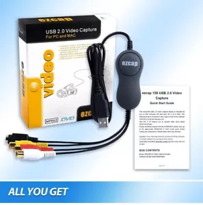 USB 2.0 Video Capture Card, VHS/VCR to Digital Converter, Digitize Analog Video - Picture 1 of 5