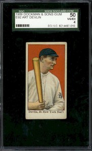 1909 E92 Dockman & Sons Gum Art Devlin - SGC 50