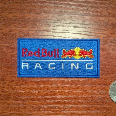 Red Bull Racing Fan Patch Motorsports Energy Drink Embroidered Iron On 1.5x3.25" - Image 1 of 3