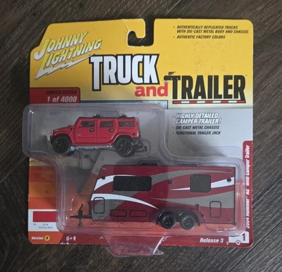 Camión y remolque Johnny Lightning 2018 - Hummer H2 con cámper remolque edición limitada Foto 1 de 4