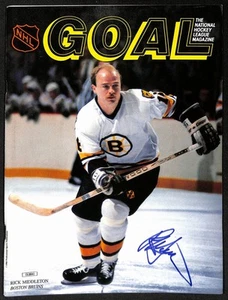 Rick Middleton Boston Bruin signiertes Tormagazin JSA 197188 - Bild 1 von 2