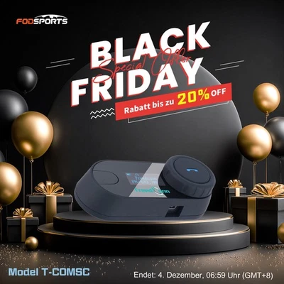 800M T-COMSC Motorrad Helm Sprechanlage Intercom Headset Bluetooth 3 Reiter LCD - Bild 1 von 4