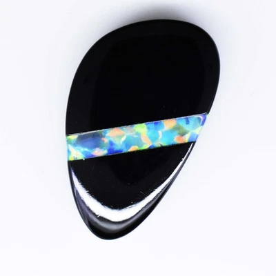 18.45 Cts Natural Fire Opal On Black Onyx Doublet Fancy IGL Certified Gemstone - Image 1 of 4