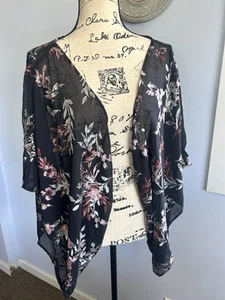 vince camuto Women's Kimono Burnout Velvet Dark Feminine Whimsigoth One Size - Picture 1 of 7