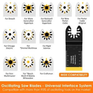 5Pcs Oscillating Saw Blade Set Titanium Bimetal Oscillating Multitool qipRx - Picture 1 of 12