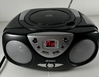 Reproductor de CD CD-472 radio AM FM Jensen con cable de alimentación probado funciona negro Foto 1 de 4
