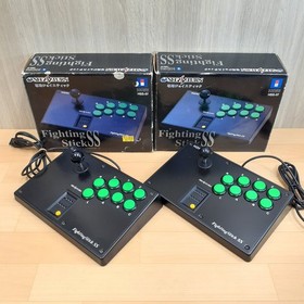 LOT HORI Fighting Stick SS x2 Sega Saturn Twin Set with Boxes Tested from Japan