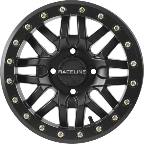 Raceline Ryno Beadlock Front/Rear Wheel - 14x7 - 5+2 Offset - 4/156 - Black 14x7 - Image 1 of 4