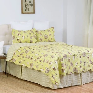 Calypso Shells Twin Bed Skirt Drop Length: 18 inches - Picture 1 of 1