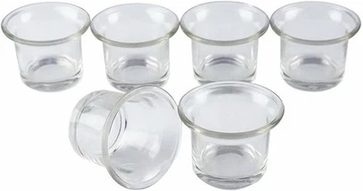 Clear Chunky Glass Lip Votive Candle Holders Tealight Cups for  - Image 1 of 4