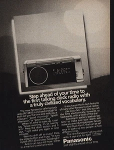 Panasonic sprechender Radiowecker 1983: Zivilisiertes Wortschatz Vintage Printanzeige - Bild 1 von 1