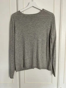 Autograph M&S Wool Jumper Womens Size UK 14 Grey Marl Silk Cashmere Open Back - Picture 1 of 9