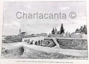 1883 Incisione VEDUTA LAINATE LAVORI DEL VILLORESI Milano - Picture 1 of 1