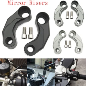 CNC 10mm Mirror Mount Risers Extenders Adapters For BMW F650GS/R1200GS/R nine T - Picture 1 of 15