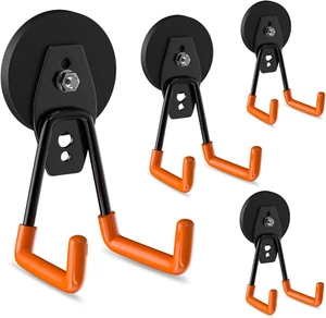 Strong Magnetic Hooks Heavy Duty 4 Pack Garage Rare Earth Magnets Utility - Picture 1 of 6