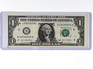 Billete Con Serie Interesante 1$ B48599990 Año 2021 Para Colección. - Bild 1 von 7