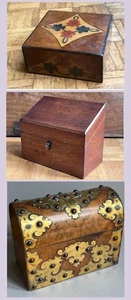 x 3 Antique boxes - Dealers / Antique restorers lot - 3 very nice examples  ! - Picture 1 of 24