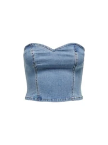 Top Only da donna, codice 15321835, in misto cotone, colore blu denim. - Foto 1 di 4