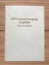 Quad 405 Current Dumping Instruction Book