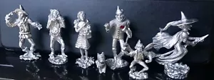 Pewter Wizard of Oz Dorothy Wicked Witch Tin Man Scarecrow Lion Figurines Set - Picture 1 of 7