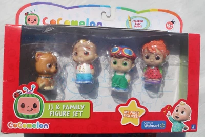 Conjunto de bonecos Cocomelon Family & Friends JJ TomTom YoYo brinquedo pacote com 4 jazwares - Imagem 1 de 3
