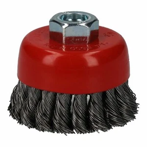 Cepillo de copa profesional de nudo de torsión de alambre de 80 mm para amoladoras angulares M14 de 4-1/2 - Imagen 1 de 3
