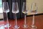 4 Superb Edinburgh Crystal Tectonic Tall Wine Glasses 28.5cm + Labels, Signed