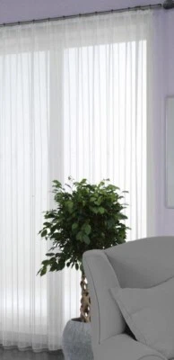 Wirth Fertigstore Voile Belize mit Streifen und Faltenband Belize, Farbe weiß - Bild 1 von 2