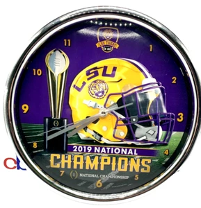 LSU Tigers 2019 National Champions 12" Round Wall Clock w/ Second Hand Wincraft - Picture 1 of 4
