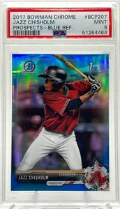 Jazz Chisholm 2017 Bowman Chrome 1st True Blue Refractor /150 PSA 9 MINT HOT - Picture 1 of 2