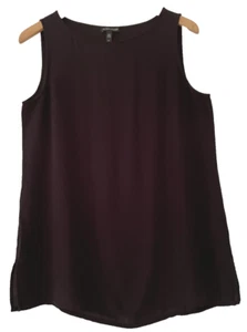 Camiseta sin mangas Eileen Fisher 🌸 talla S crepé seda negra túnica lavable longitud SuMmER - Imagen 1 de 5