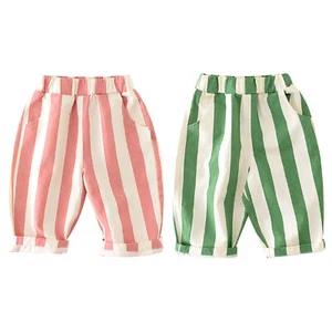 Baby Boys Striped Pants Toddler Elastic Waistband Pull On Trousers Casual Wear - Picture 1 of 18