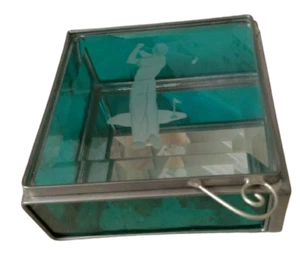 Stained Glass Box Handmade - Golfer - Picture 1 of 8