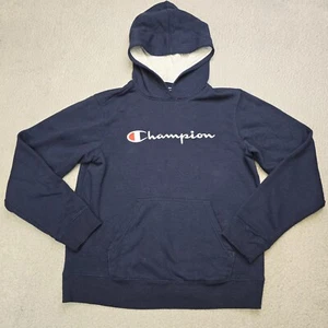Champion Hoodie Youth XL Navy Blue Pullover Fleece Lined Spell Out - Picture 1 of 14