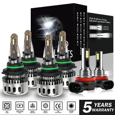 For Toyota Corolla 2009-2012 2013 LED Headlight Hi/Lo + Fog Light Bulbs Combo 6x - Image 1 of 4