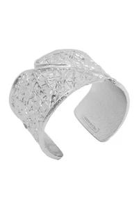 NEU Karine Sultan Damen Metall Sterlingsilber plattiert Geo Manschette Armband - Bild 1 von 9