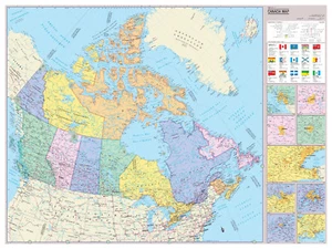 Cool Owl Maps Canada Wall Map Poster - Paper 40"x30" - Picture 1 of 2
